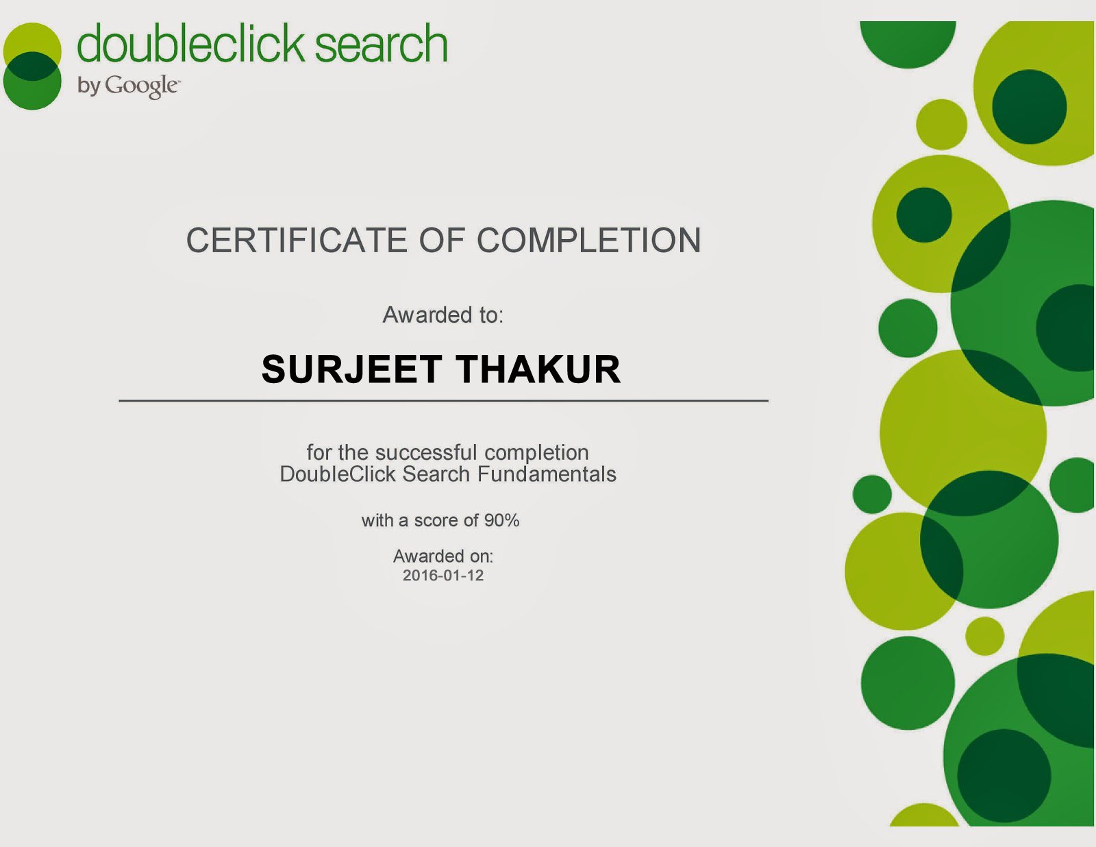 Сертификат Google the fundamentals of Digital marketing. Certificate search. Google Certification. Certificate for Media.