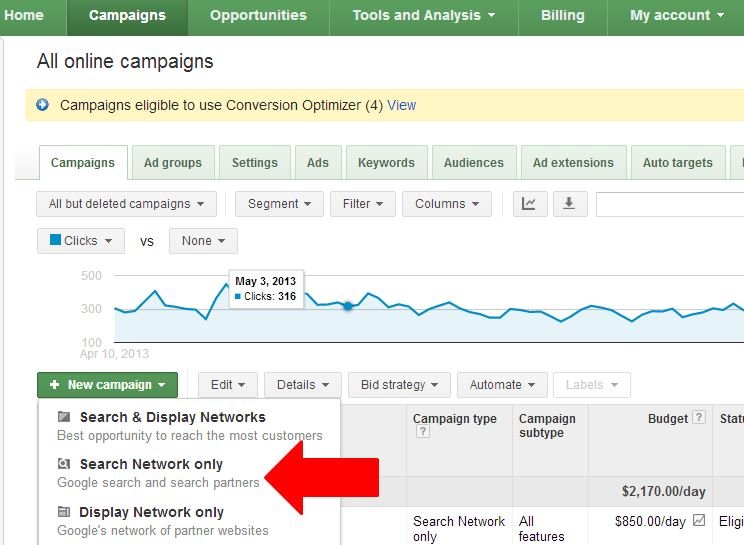 new-product-listing-ads-campaign-search-network-only